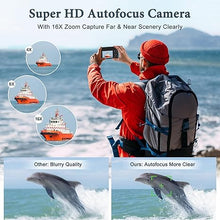Load image into Gallery viewer, 4K Digital Camera, 64MP Rear and Front Camera for Photography and Video Autofocus Anti-Shake, 3'' Selfie Flip Vlogging Camera with Ultra Bright Flash, Camera with Dial 16X Zoom (2 Batteries+Charger)