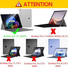 Load image into Gallery viewer, Junfire Detachable Keyboard for Microsoft Surface Pro 12 – 7-Color Backlit Wireless Keyboard with Touchpad, 14 Shortcut Keys, 30H Battery – Magnetic & Slim Design, Purple