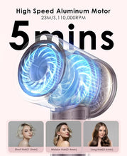 Load image into Gallery viewer, Diffuser Hair Dryer, High Speed Fast Drying Hair Dryers, Negative Ionic Professional Blow Dryer with 110000 RPM Brushless Motor, Lightweight Low Noise Thermo-Control Hairdryer, Travel with Nozzle