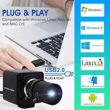 Load image into Gallery viewer, USB Camera 4K Ultra HD Webcam with 5-50mm Varifocal Lens USB Camera High Resolution 3840P Optical Web Camera,Manual Zoom Conference Webcam Support OPENCV on Mac/Window/Linux