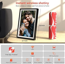 Load image into Gallery viewer, Frameo Digital Picture Frame WiFi 10.1 inch, Smart Digital Photo Frame with 32G Memory, HD Touch Screen, Auto-Rotate, Slideshow, Easy Setup, Share Photos and Videos Anywhere, Thanksgiving Gi-fts