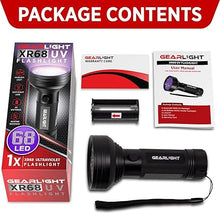 Load image into Gallery viewer, GearLight UV Flashlight Black Light from 68 LED Blacklight Flashlight Dog/Cat Pet Urine Detector, Scorpion, Bed Bug, Resin Curing, Dog Stain, and Carpet Odor Eliminator Remover, ID Checking_XR68