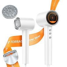 Load image into Gallery viewer, TORRAS Stream High Speed Hair Dryer, Arctic White, 1600W, Hair Care Mode, 200 Millions Ionic Technology, 3 Speeds & 3 Heat Levels, with Concentrator & Diffuser