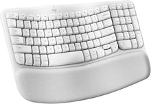 Load image into Gallery viewer, Logitech Wave Keys Wireless Ergonomic Keyboard with Cushioned Palm Rest, Comfortable Natural Typing, Easy-Switch, Bluetooth, Logi Bolt Receiver, for Multi-OS, Windows/Mac - Off White