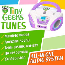 Load image into Gallery viewer, Tunes Kids Boombox CD Player for Children + FM Radio + Includes Batteries + Purple Radio - CD Player Children with Speakers Children and Toddlers - Purple