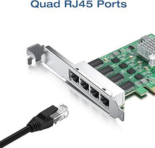 Load image into Gallery viewer, 2.5Gbase-T PCIe NIC with Realtek RTL8125 Chip, 2.5Gb Network Card, 2500/1000/100 Mbps,Quad RJ45 Ports, PCIe X4, Ethernet Card for Windows/Windows Server/Linux