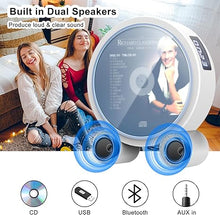 Load image into Gallery viewer, WOKALON CD Player Portable with Bluetooth,Newest Desktop Vertical CD Players for Home with LCD Screen Display Built in HiFi Speakers Support Timed Music ON/Off CD Bluetooth FM USB SD