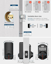 Load image into Gallery viewer, TEEHO TE001 Keyless Entry Door Lock with Keypad - Smart Deadbolt Lock for Front Door with 2 Keys - Auto Lock - Easy Installation - Matte Black