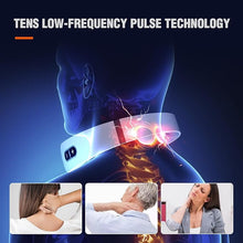 Load image into Gallery viewer, Neck Massager for Pain Relief Deep Tissue, FSA HSA Eligible Items, Electric Pulse Neck Massager with Heat, 9 Modes 50 Levels Cordless Cervical Neck Massage for Women Men