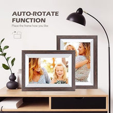 Load image into Gallery viewer, Frameo Digital Picture Frame WiFi 10.1inch Digital Photo Frame,Electronic Photo Frame Load from Phone,1280x800 IPS Touch Screen HD Display,Auto-Rotate,Share Photos/Video-Great Gift(Brown Wood)
