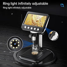Load image into Gallery viewer, Digital Microscope, 4.3" LCD USB Coin Microscope, 1000X 1080P Error Coin Magnifier with 8 Adjustable LED Lights, PC View, Compatible with Windows for Adults Kids