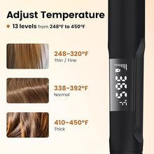 Load image into Gallery viewer, PRITECH Flat Iron Hair Straightener and Curler 2 in 1, Titanium Flat Iron with Negative Ions, Adjustable Temp(248?-450?) and Automatic Shut Off (Black)