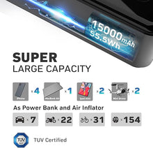 Load image into Gallery viewer, Tire Inflator Portable Air Compressor, 2X Faster Inflation Cordless Air Compressor, Electric Air Pump for Car Tires with 15000 mAh Battery Capacity, 45W 3X Faster Charging