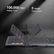 Load image into Gallery viewer, ProtoArc Foldable Bluetooth Keyboard, XK01 Folding Wireless Portable Keyboard with Numeric Keypad, Full-Size Travel Keyboard for iPad Tablet Smartphone Laptop PC Windows iOS Android, Space Gray