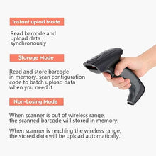 Load image into Gallery viewer, NADAMOO Wireless Barcode Scanner with USB Cradle Charging Base 328Ft Long Transmission Handheld 1D Cordless Laser Barcode Reader Portable Bar Code Scanning for Retail Supermaket Warehouse
