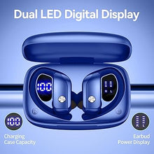 Load image into Gallery viewer, bmani Wireless Earbuds Bluetooth Headphones 48hrs Play Back Sport Earphones with LED Display Over-Ear Buds with Earhooks Built-in Mic Headset for Workout Blue