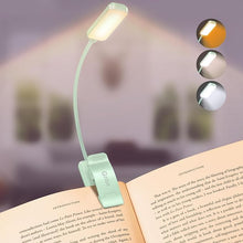 Load image into Gallery viewer, Gritin 9 LED Rechargeable Book Light for Reading in Bed - Eye Caring 3 Color Temperatures,Stepless Dimming Brightness,80 Hrs Runtime Small Lightweight Clip On Book Reading Light -Cyan