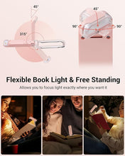 Load image into Gallery viewer, DEWENWILS USB Rechargeable Book Light for Reading in Bed, Clip-on LED Reading Lamps Portable Bookmark Lights for Kids, Book Lovers, 4 Brightness Adjustable for Eye Protection (Light Pink)