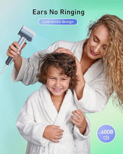 Load image into Gallery viewer, High Speed Ionic Hair Dryer, Travel Hair Blow Dryer for Fast Drying, Lightweight Portable Hairdryer for Women & Men with Nozzle, 4 Temps & 2 Speeds (Blue)