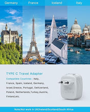 Load image into Gallery viewer, 2 Pack European Travel Plug Adapter, VINTAR International Power Plug Adapter with 2 USB Ports,2 American Outlets- 4 in 1 Outlet Adapter,Travel Essentials to Italy,Greece,France, Spain (Type C)