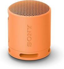 Load image into Gallery viewer, Sony SRS-XB100 Wireless Bluetooth Portable Lightweight Super-Compact Travel Speaker, Durable IP67 Waterproof & Dustproof Shower Speaker, 16 Hour Battery, Versatile Strap, & Hands-free Calling, Orange