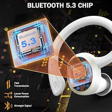 Load image into Gallery viewer, Wireless Earbuds Bluetooth Headphone Sport, Bluetooth 5.3 Earbud 14.2mm Driver Stereo Over Ear Buds, 48H Earphone with Earhooks, Noise Cancelling Mic, IP7 Waterproof Headset for Workout/Running, White