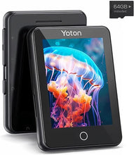 Load image into Gallery viewer, YOTON MP3 Player 80GB with Bluetooth 5.2, 2.4 in Full Touch Screen, Digital Lossless Music Player with Built-in Speaker, 8H Play Time, HiFi Sound, Voice Recorder, FM Radio, Earphones Included