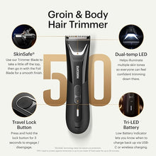 Load image into Gallery viewer, MANSCAPED® The Lawn Mower® 5.0 Ultra Groin & Body Hair Trimmer – Dual-Head SkinSafe® Trimmer & Foil Blades, Waterproof Wet/Dry Groomer, USB-C Rechargeable with Travel Case, Men’s Ball Shaver, Black