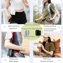 Load image into Gallery viewer, Portable Waist Clip Fan,Handheld Fan, Mini Cooling Fan, Powerful Small Personal Portable Fan,Speed Adjustable Wearable Personal Outdoor fan for Outdoor, Jobsite, Farms, Traveling, Fishing
