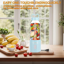 Load image into Gallery viewer, Smoothie Blender,Personal Blender with Funnel, Portable Blender for Shakes and Smoothies, 6 Stainless Steel Blades for Powerful Blending Performance,175W Blue (Blue)