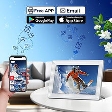 Load image into Gallery viewer, Digital Picture Frame 10.1 Inch Smart WiFi Digital Photo Frame 16GB Storage 1920 * 1200 IPS Full HD Touch Screen,Auto Rotation,Share Photos or Videos Instantly via App from Anywhere