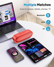 Load image into Gallery viewer, LENRUE Bluetooth Speakers, Waterproof Portable Speakers with TWS, 24 Playtime, Stereo Sound, Wireless for Home Shower Pool Beach Outdoor (Red)