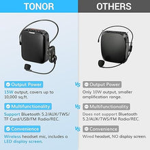 Load image into Gallery viewer, TONOR Voice Amplifier for Teachers, 15W Bluetooth Voice Amplifier with Wireless Headset Mic, Portable Megaphone Speaker Rechargeable PA System for Teaching, Training, Speaking, Fitness Instructors K11