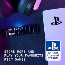 Load image into Gallery viewer, Western Digital 1TB SN850 NVMe SSD for PS5 Consoles Solid State Drive with Heatsink - Gen4 PCIe, M.2 2280, Up to 7,000 MB/s - WDBBKW0010BBK-WRSN