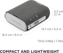 Load image into Gallery viewer, ViewSonic M1X Portable LED Projector with Smart Stand, Harman Kardon Speakers, Built-In Battery, H/V Keystone, 4 Corner Adjustment, Bluetooth, Wi-Fi, USB-C, Powered USB A