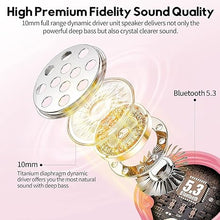 Load image into Gallery viewer, MOZOTER Bluetooth 5.3 Wireless Earbuds,Deep Bass Loud Sound Clear Call Noise Cancelling with 4 Microphones in-Ear Headphones with Wireless Charging Case Compatible for iPhone Android,Work -Pink01