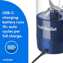 Load image into Gallery viewer, nutribullet Portable Blender, Cordless, 20oz Vessel, Personal Blender, USB-C Rechargeable, Navy Blue, NBPB50100NB