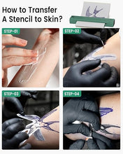 Load image into Gallery viewer, Phomemo Bluetooth Tattoo Stencil Printer, Inkless Tattoo Printer Machine with 10 Pcs Tattoo Transfer Paper & 1 Storage Case, Compatible for Phone, Tablet ? PC, Gift for Tattoo Artisits, Frost Green