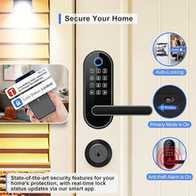 Load image into Gallery viewer, Keyless-Entry Keypad Fingerprint Smart Lock: Digital Door Lock with Code Passcode, Electronic Door Handle, Biometric Door Knob for Entry Door, Bedroom Door (Black)