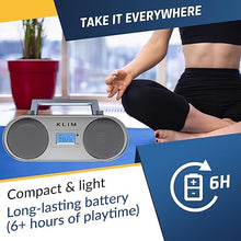 Load image into Gallery viewer, KLIM Boombox B4 CD Player Portable Audio System + AM/FM Radio with CD Player, MP3, Bluetooth, AUX,USB + Wired & Wireless Mode Rechargeable Battery + Remote Control, Autosleep, Digital EQ + New