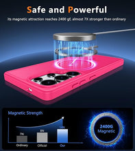 Load image into Gallery viewer, FNTCASE for Samsung Galaxy S25-Ultra Case: Magnetic Translucent Matte Shockproof Slim Cell Phone Cover - Military Grade Drop Proof Hard Back Anti-Fingerprint Protective Phonecase (6.9 inch/Hot Pink)