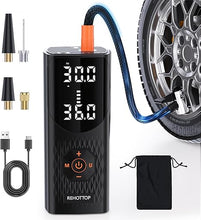Load image into Gallery viewer, Tire Inflator Portable Air Compressor, 160PSI Air Pump for Car Tires, 4X Fast Inflation Air Compressor with Tire Gauge Pressure, Tire Pump with LED for Car Motor Bike Ball