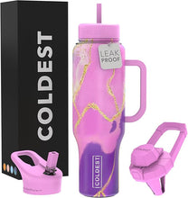 Load image into Gallery viewer, Coldest Tumbler with Handle and Straw Lid 3 Lids Insulated Reusable Stainless Steel Water Bottle Travel Mug | Gifts for Women Him Her | Limitless Collection (Princess Luna, 46 oz)