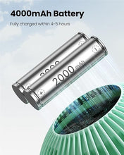 Load image into Gallery viewer, Gaiatop Baby Stroller Fan, 4000mAh Oscillating Mini Portable Fan with Light, 4 Speeds Battery Operated Small Handheld Desk Fan, 360° Rotate Flexible Tripod Clip On Fan for Car Seat Crib Travel Green