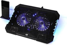 Load image into Gallery viewer, RGB Laptop Cooling Pad 17-12Inch 4Fans (Customized RGB Sidelight with Switch, Laptop Fan Speed Adjustable, 5 Heights Adjustment with Phone Holder) Fit Apple MacBook Laptop Fan Cooling Pad