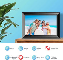 Load image into Gallery viewer, Frameo 10.1" WiFi Digital Picture Frame, Smart Digital Photo Frame with 16GB Storage, 1280x800 IPS HD Touch Screen, Auto-Rotate, Easy Setup to Share Photos or Videos Remotely via App from Anywhere