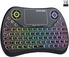 Load image into Gallery viewer, Backlit Mini Wireless Keyboard with Touchpad Mouse Combo QWERTY Keypad,Rechargeable Handheld Keyboard Remote for Smart TV,Android TV Box,Xbox,Raspberry Pi,PC