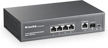 Load image into Gallery viewer, MokerLink 4 Port Gigabit PoE Switch, 1 Gigabit Uplink, 1 Gigabit SFP, IEEE802.3af/at 75W, PoE Watchdog AI Detection, Qos, Fanless Metal Plug & Play Ethernet Switch