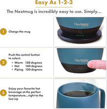 Load image into Gallery viewer, Nextmug Plus - Temperature-Controlled, Self-Heating Coffee Mug (Slate Blue - 18 oz.)