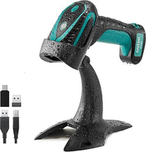 Load image into Gallery viewer, Wireless Barcode Scanner with Stand, Industrial 1D 2D QR Bluetooth Barcode Scanner for Android, iOS, Windows, Mac, USB Bar Code Reader Scanner with Drop Resistant Dustproof Waterproof